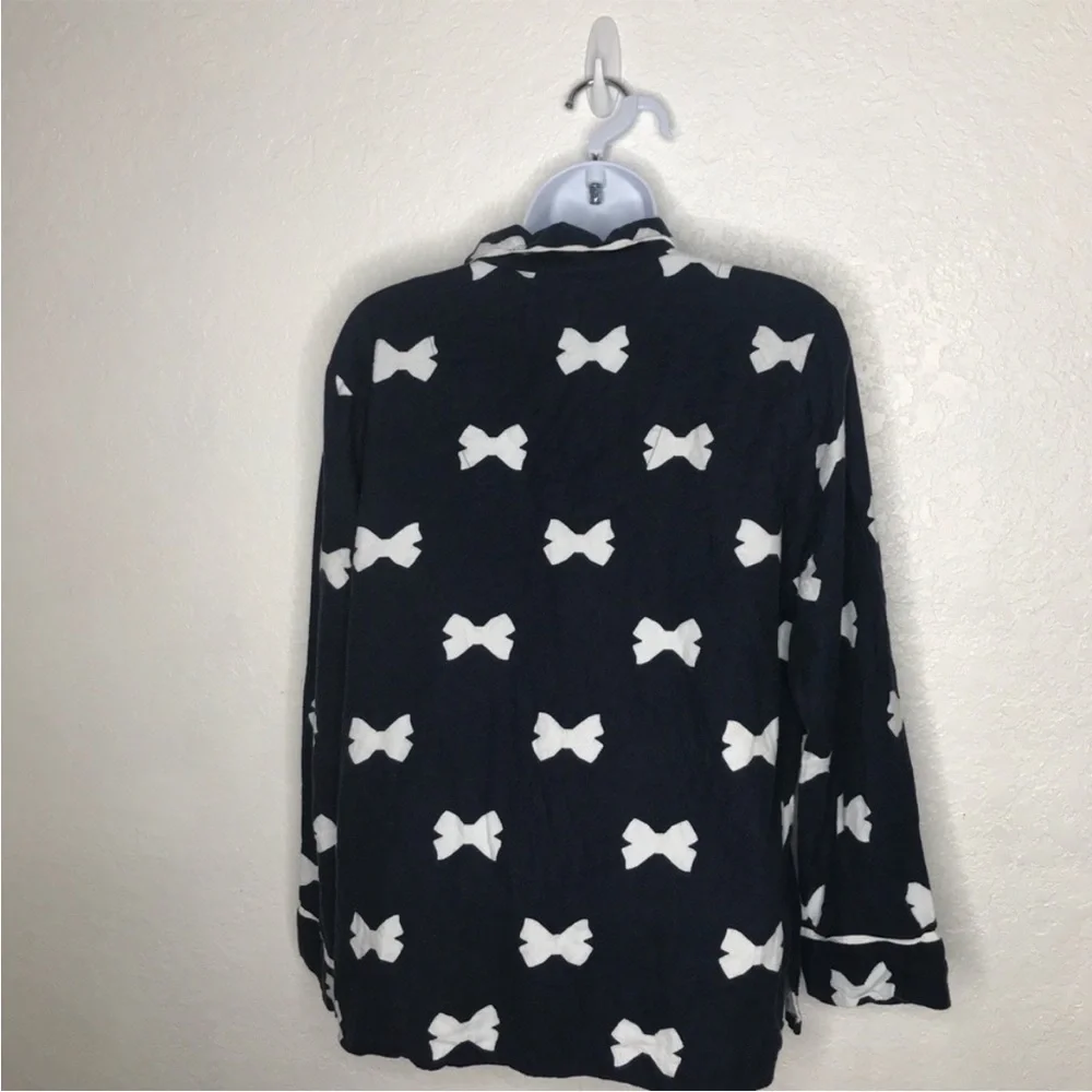 Kate Spade Bow Pajama Top Black Top XL - Picture 8 of 8